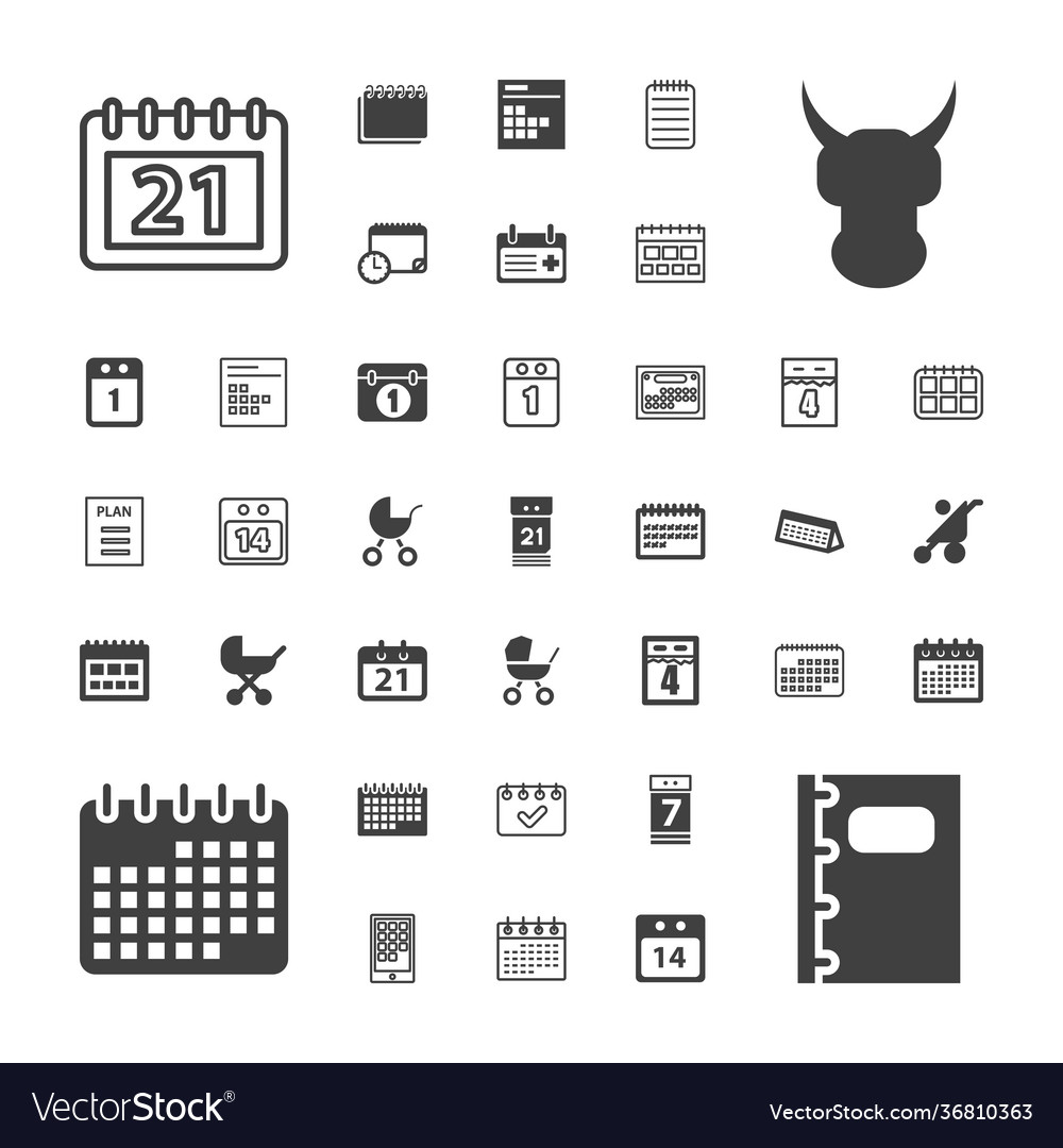 Calendar icons Royalty Free Vector Image - VectorStock