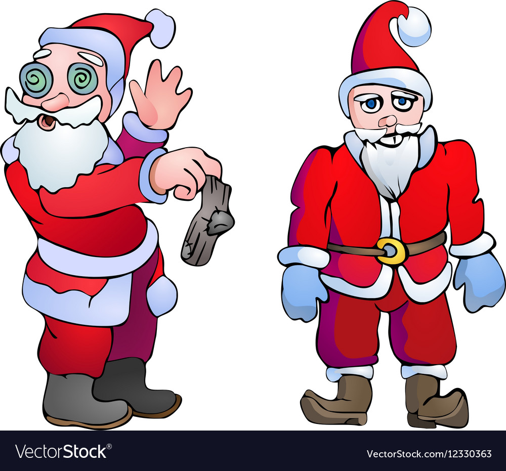 Choking santa with the socks and dangerous Vector Image