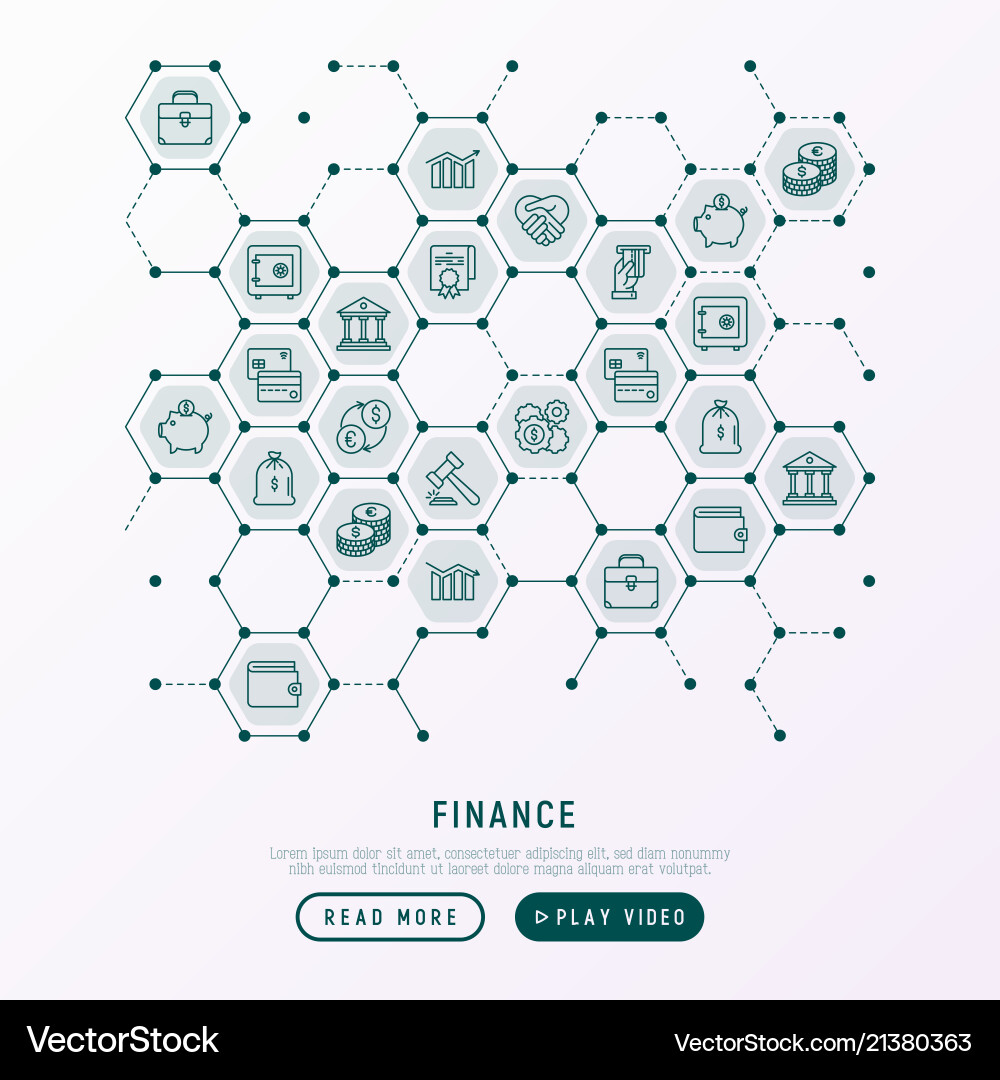 Finance concept in with thin line icons