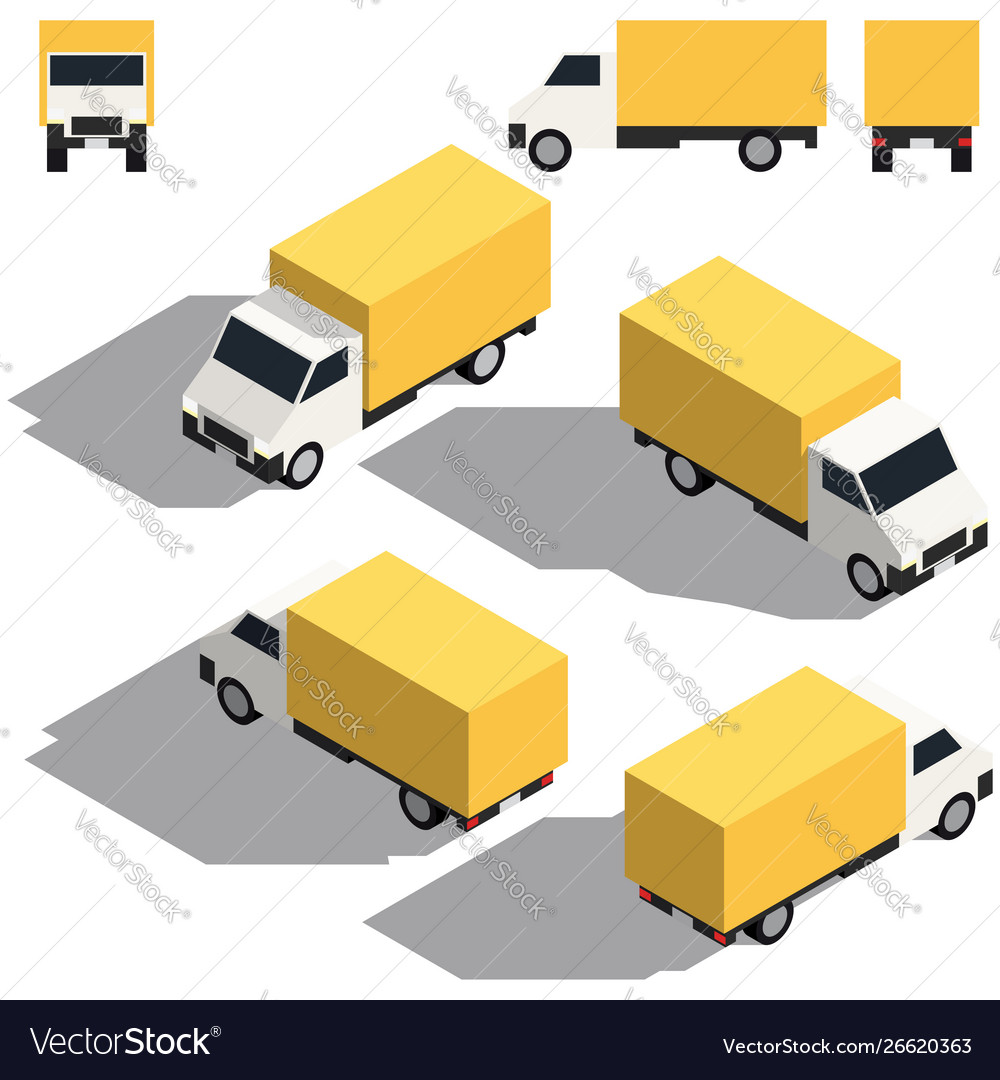 Freight car isometry low detailing isometric view