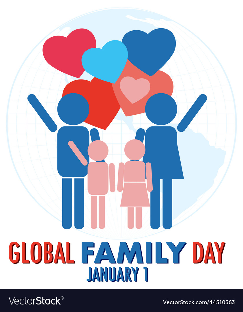 Global family day logo design Royalty Free Vector Image