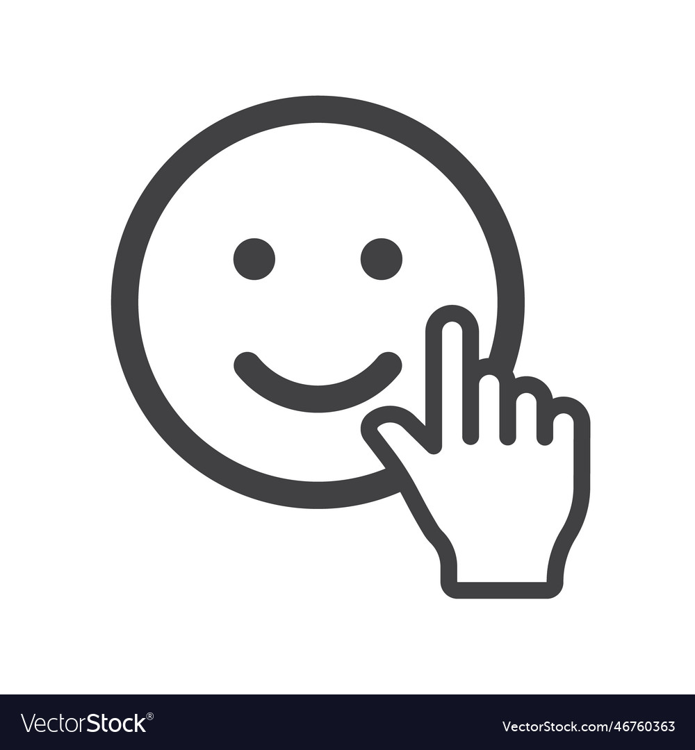 Happy smiley click icon Royalty Free Vector Image