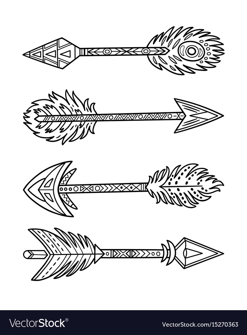 Native American Arrow Drawing Vector 6263