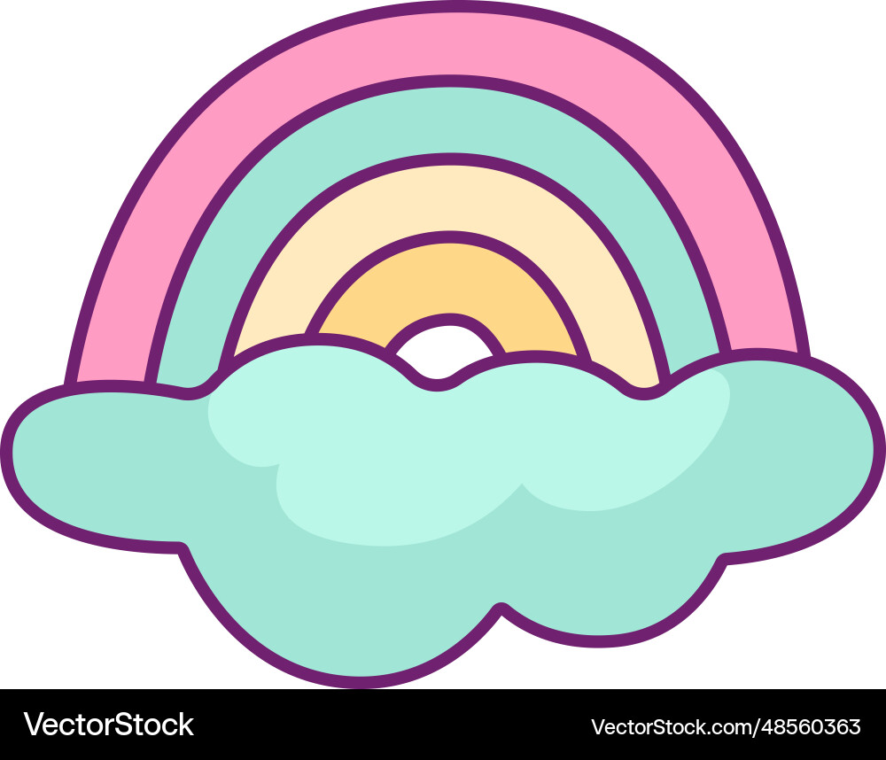 Rainbow with cloud Royalty Free Vector Image - VectorStock