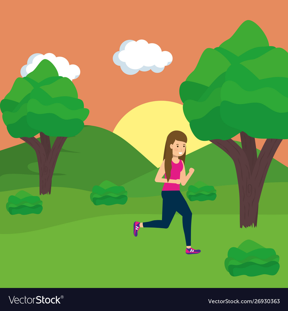 Woman in park design Royalty Free Vector Image