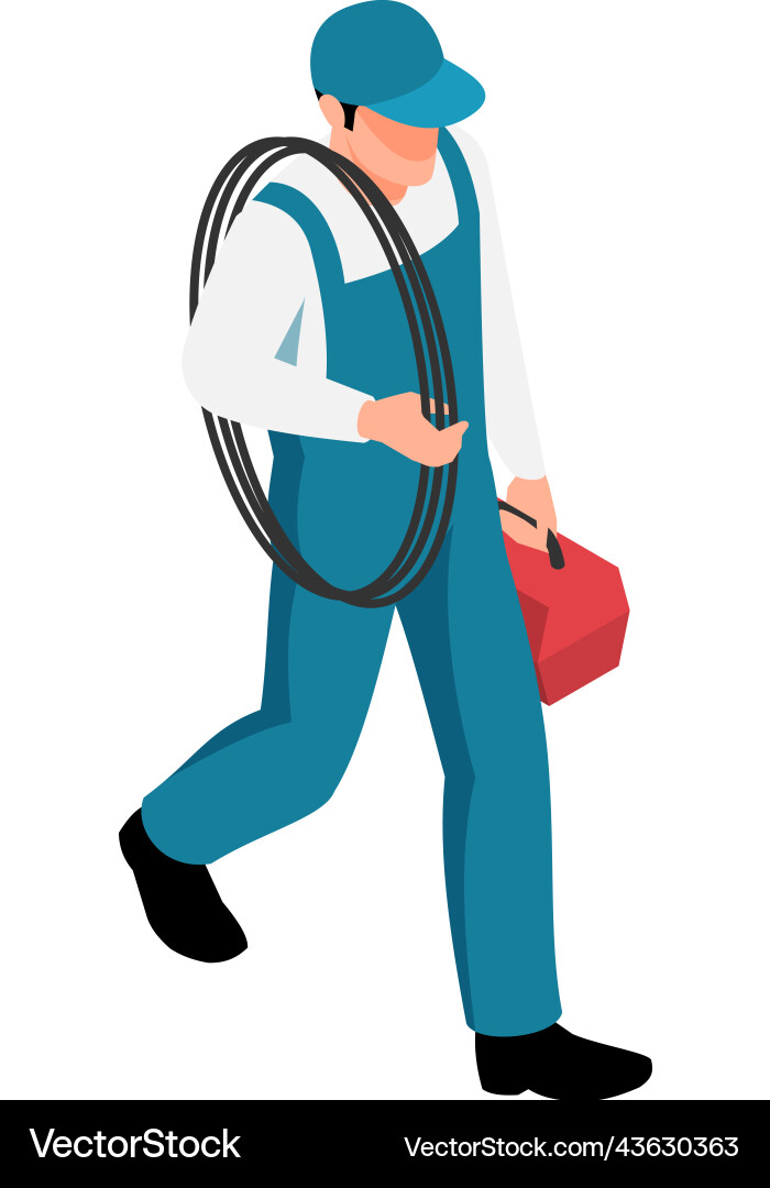 Worker isometric Royalty Free Vector Image - VectorStock