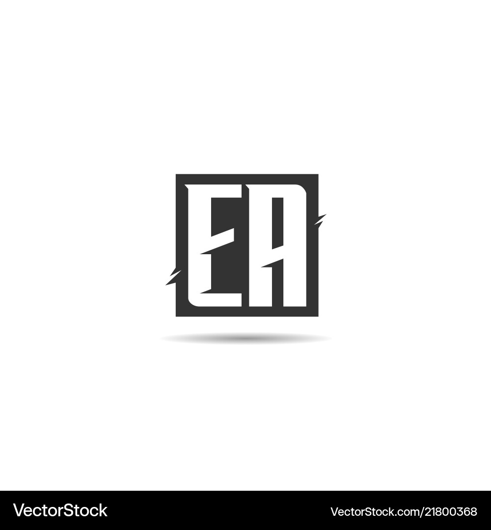 Initial letter ea logo template design Royalty Free Vector