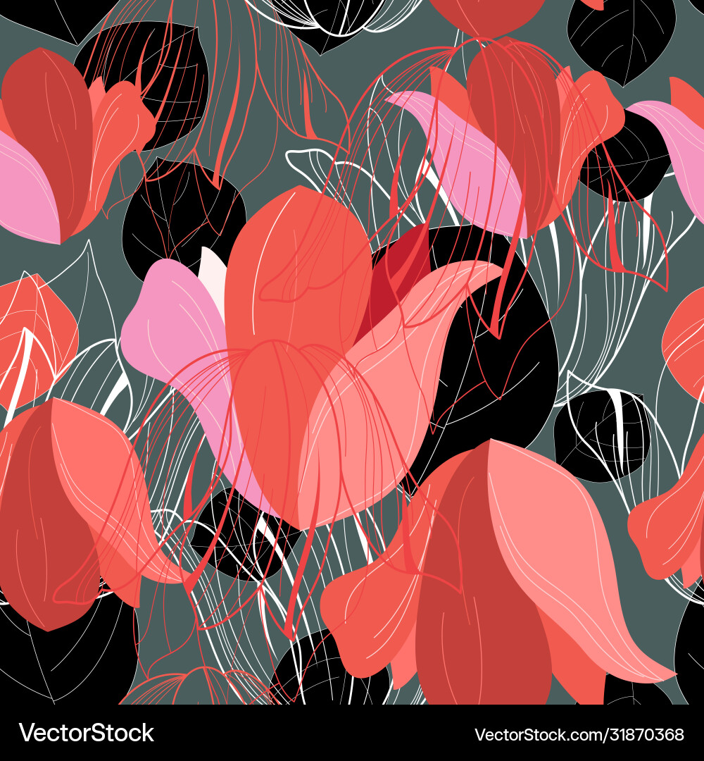Pattern red leaf Royalty Free Vector Image - VectorStock