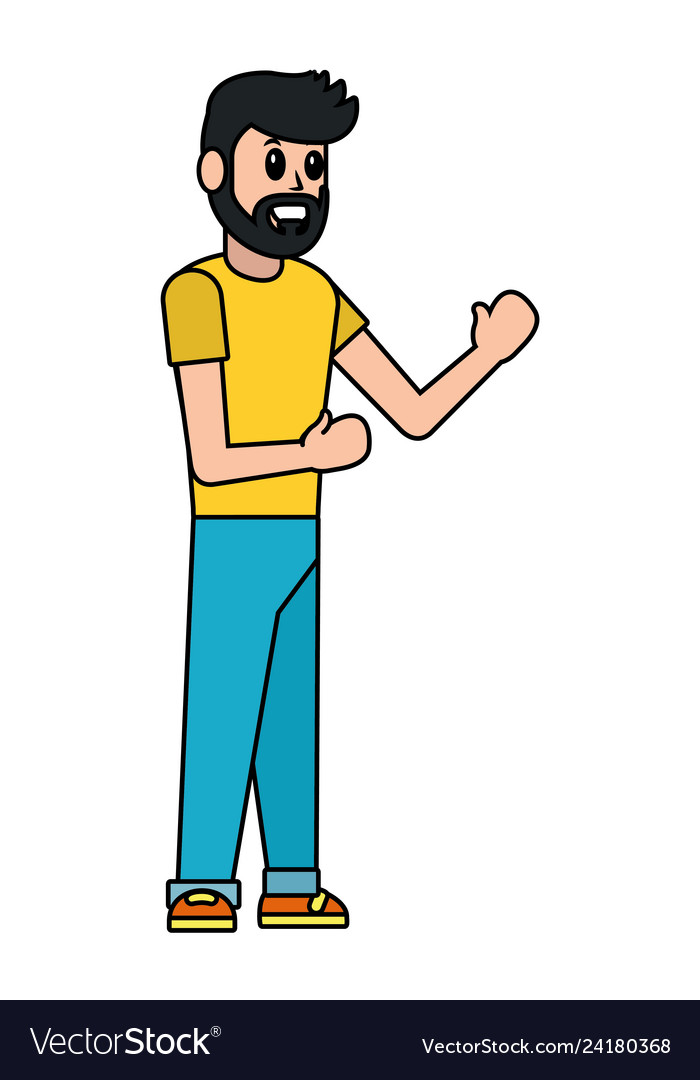 Young man body cartoon Royalty Free Vector Image