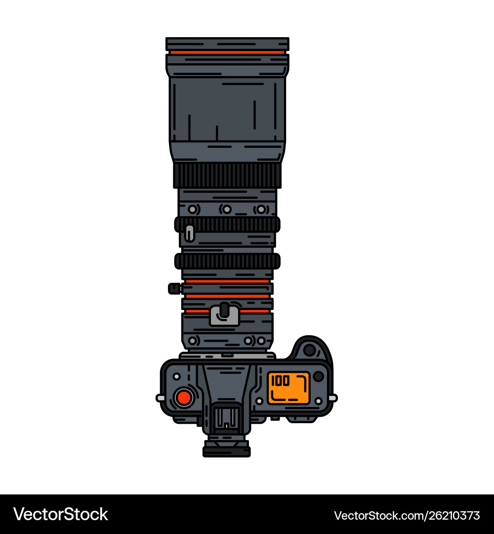 Color icon with digital slr professional Vector Image