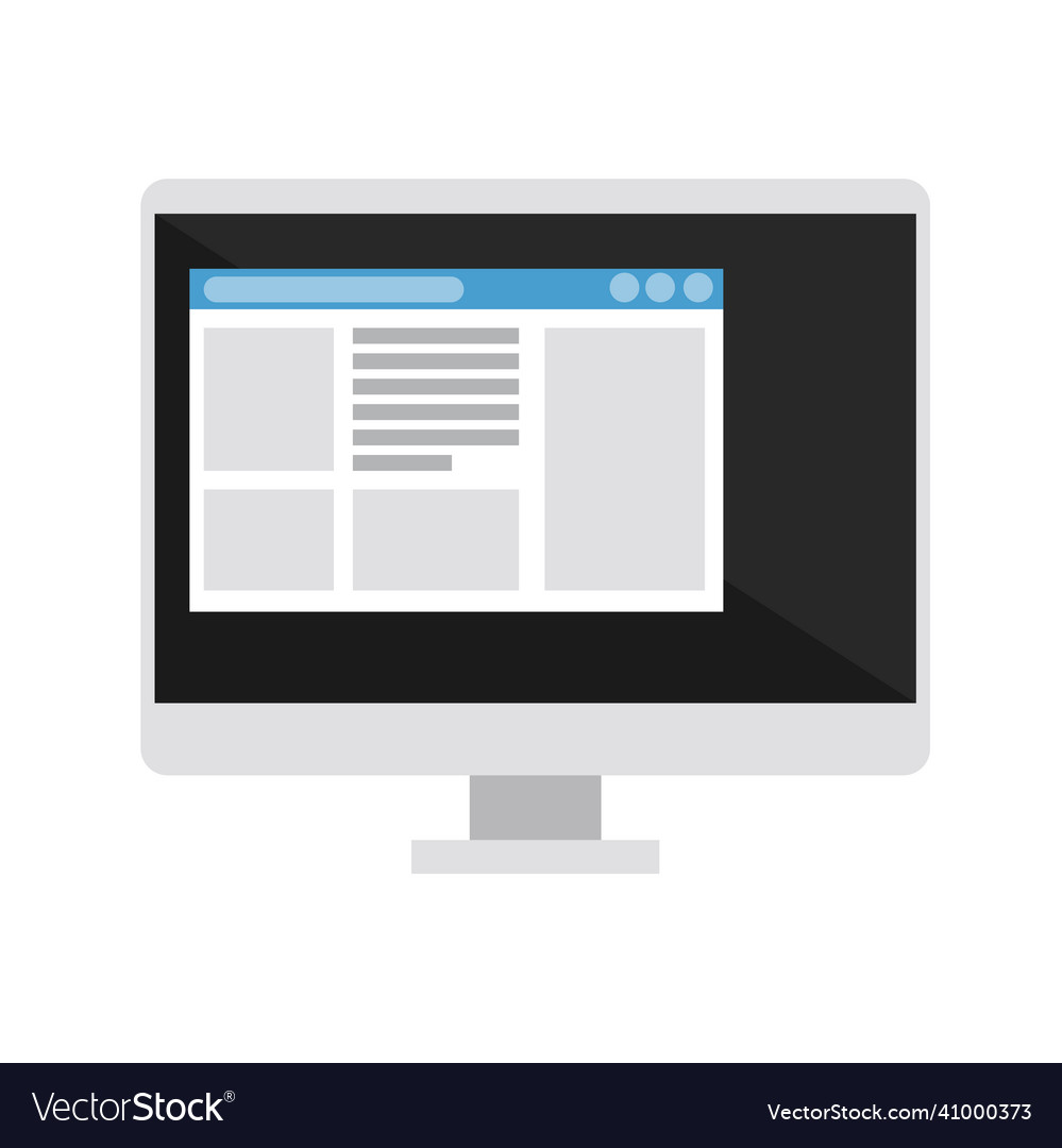 Desktop computer with template Royalty Free Vector Image