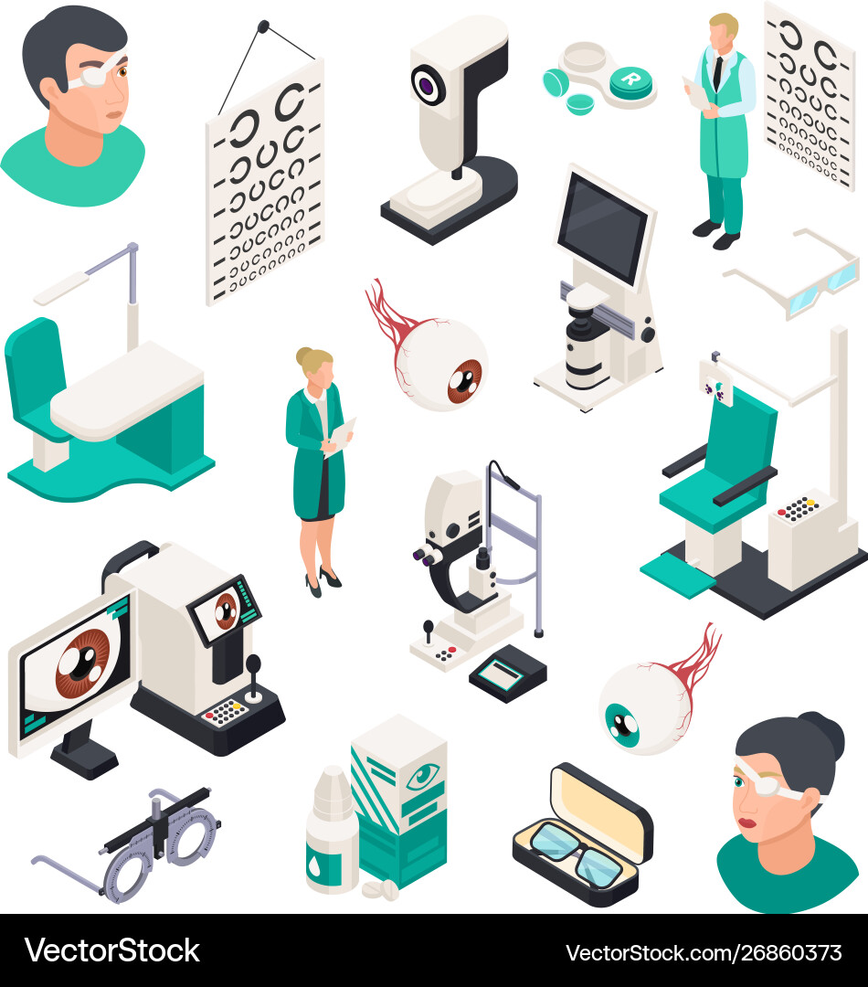 Eye care professional icons Royalty Free Vector Image