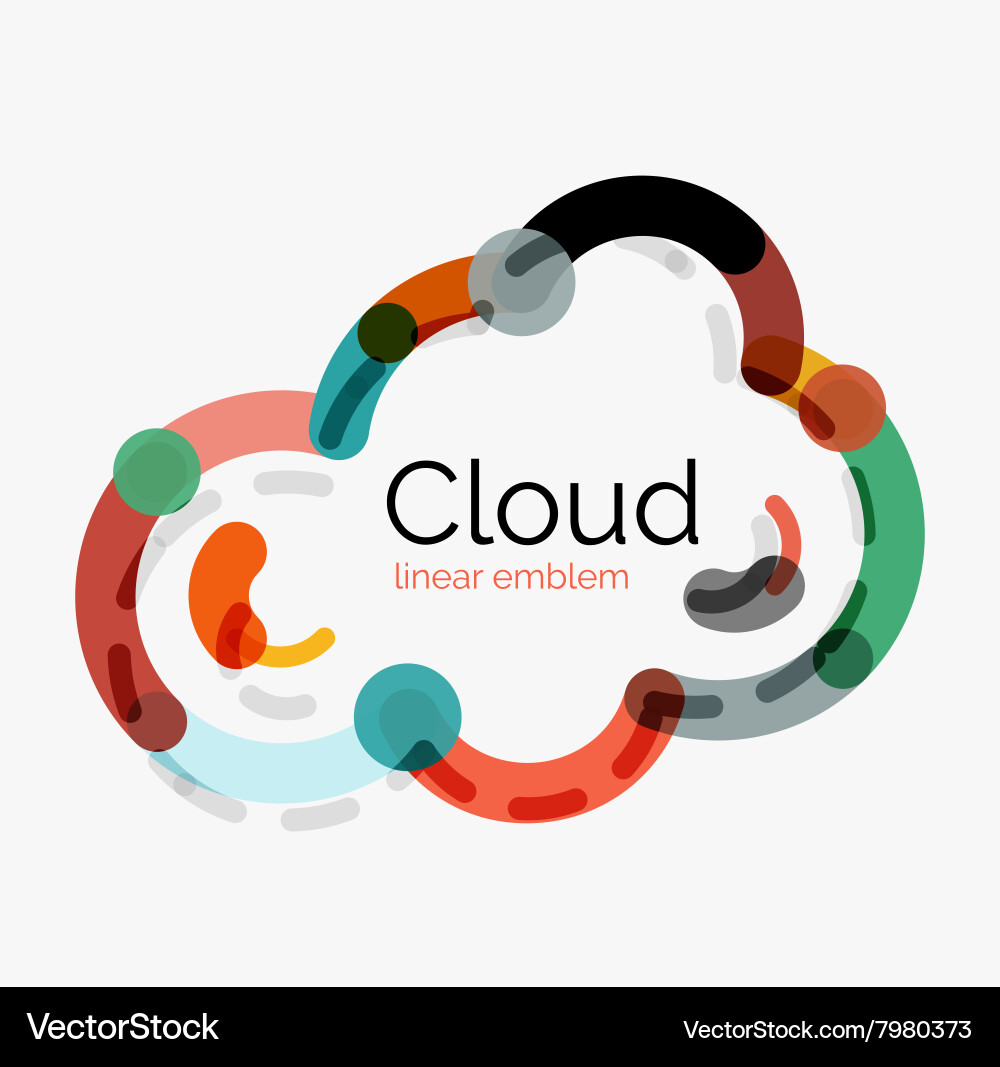 Flat design cloud icon background Royalty Free Vector Image