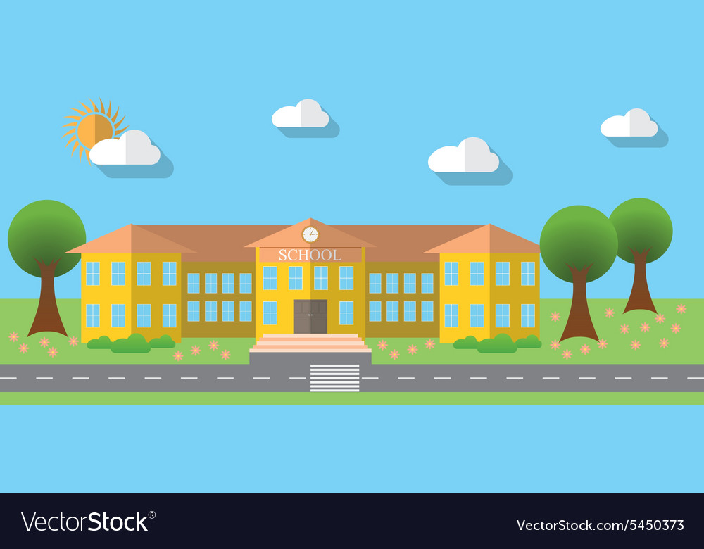 Flat design of school building