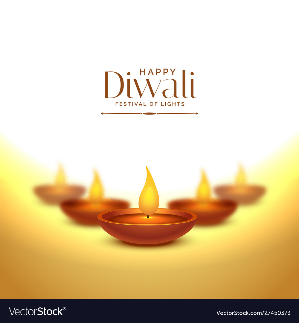 Happy deepawali occasion background with diya Vector Image