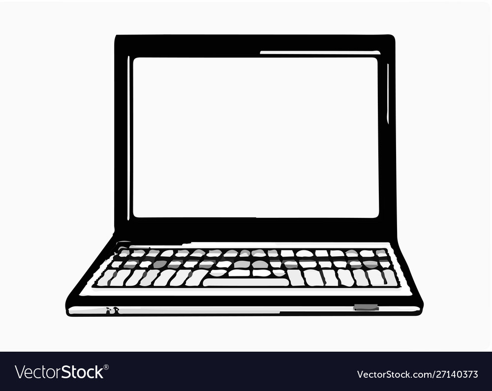 Laptop on white background