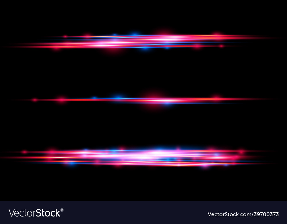 Red blue motion line horizontal light rays Vector Image