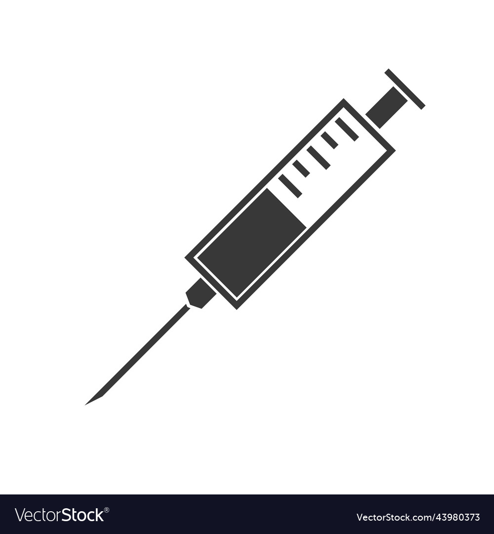 Simple and solid syringe icon for your design Vector Image