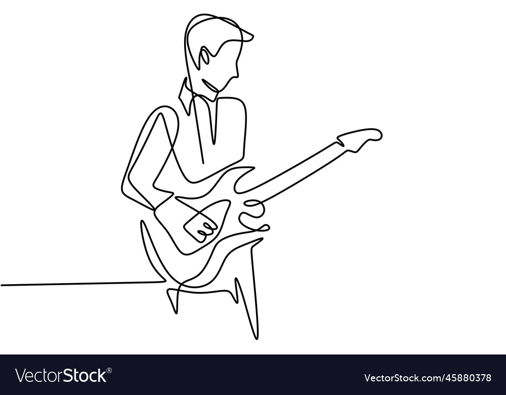 Person sing a song with acoustic guitar young Vector Image