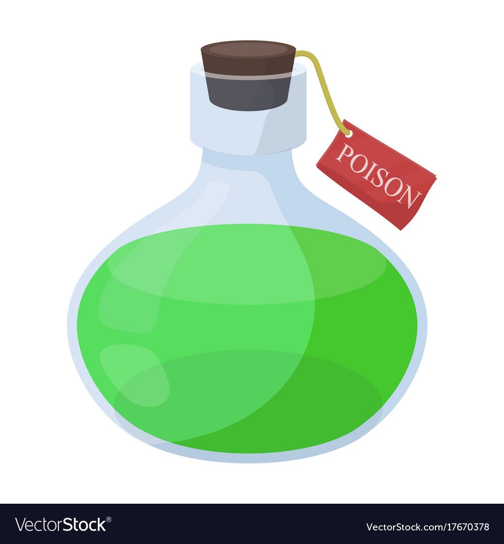 Poison is in a vessel with a label poisoned Vector Image