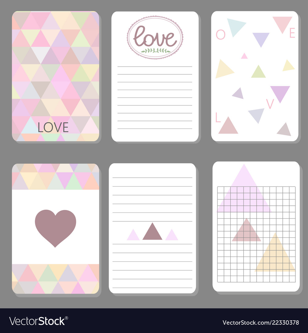 Printable cute design cards triangle and geometriz