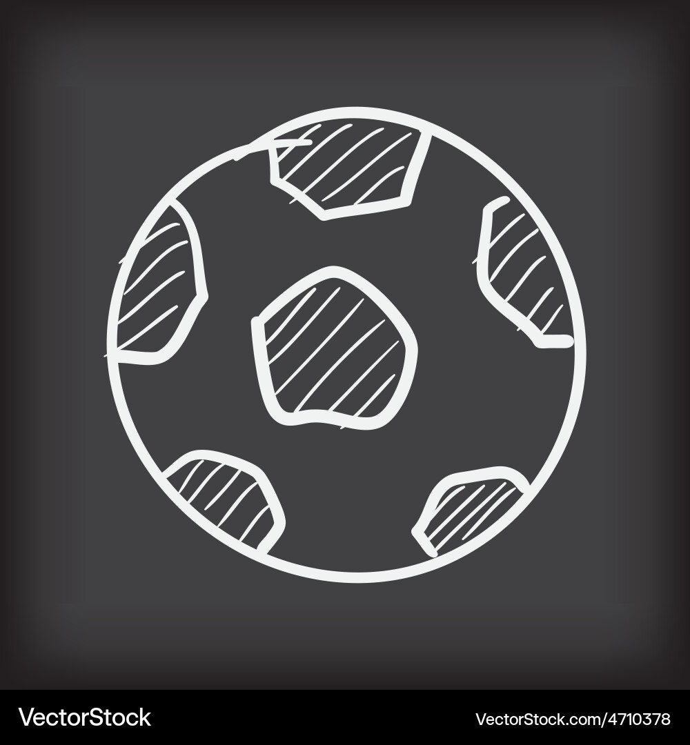 Soccer ball free hand doodle Royalty Free Vector Image
