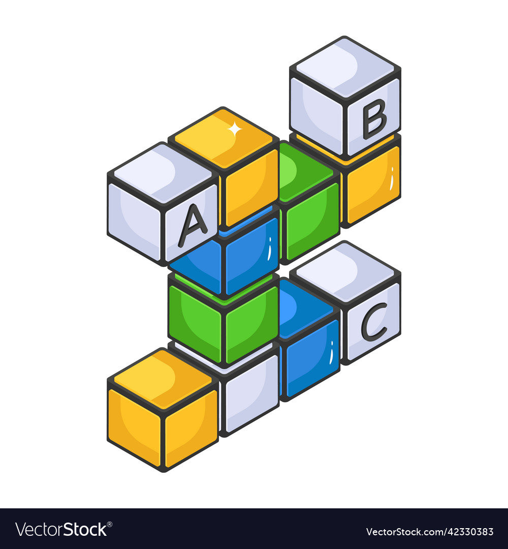 Alphabet blocks Royalty Free Vector Image - VectorStock