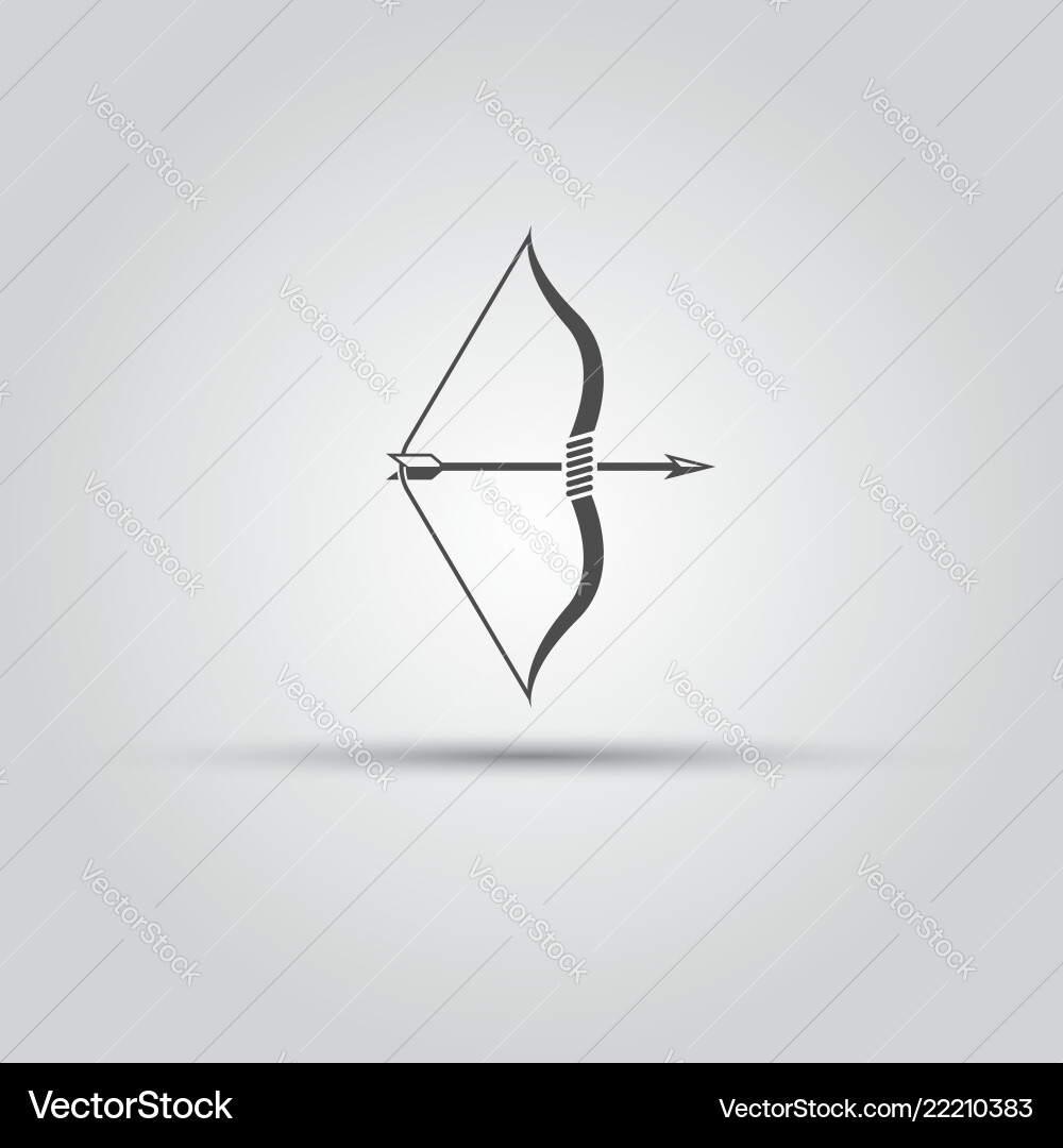 Bow and arrow isolated icon Royalty Free Vector Image