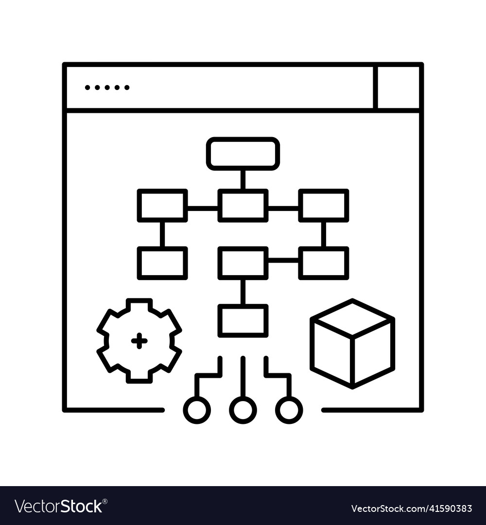Process system line icon Royalty Free Vector Image