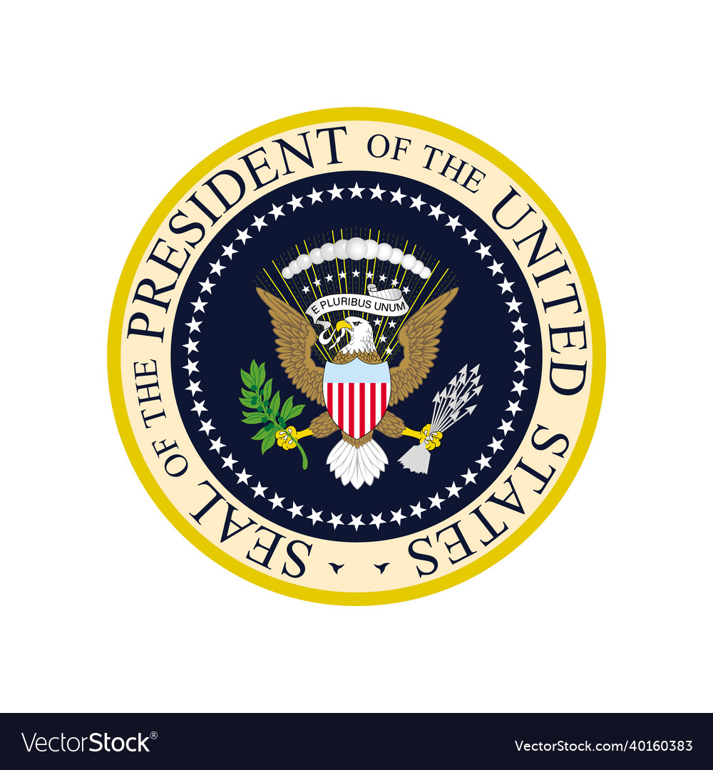 Realistic logo of the seal of the president Vector Image