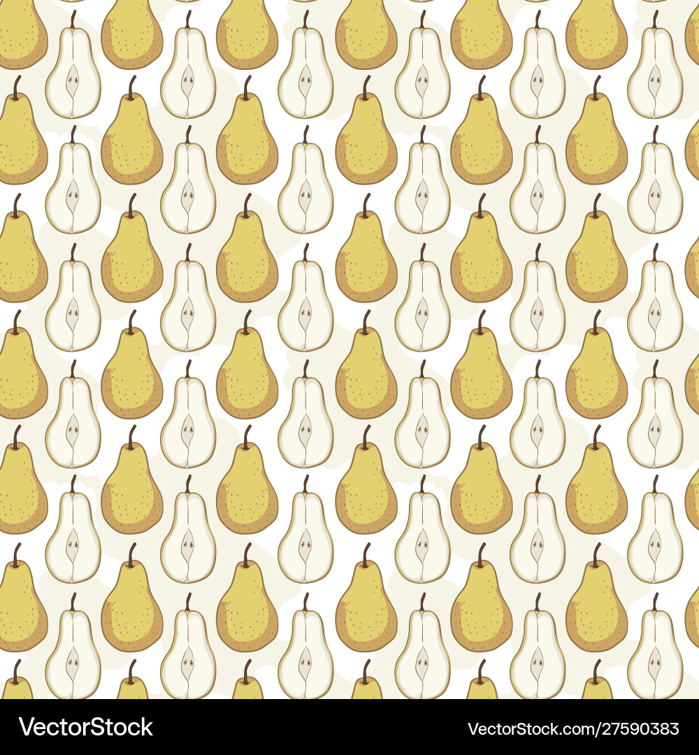 Seamless pattern with pears cute painted Vector Image