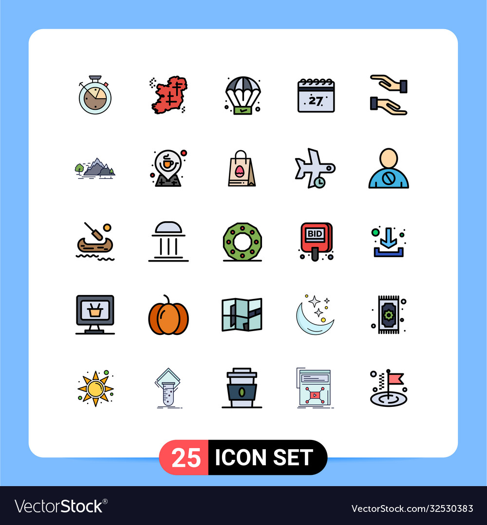 Set 25 modern ui icons symbols signs for hands Vector Image