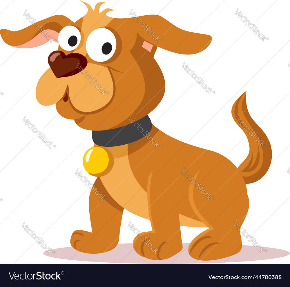 Cute pet dog mascot cartoon Royalty Free Vector Image