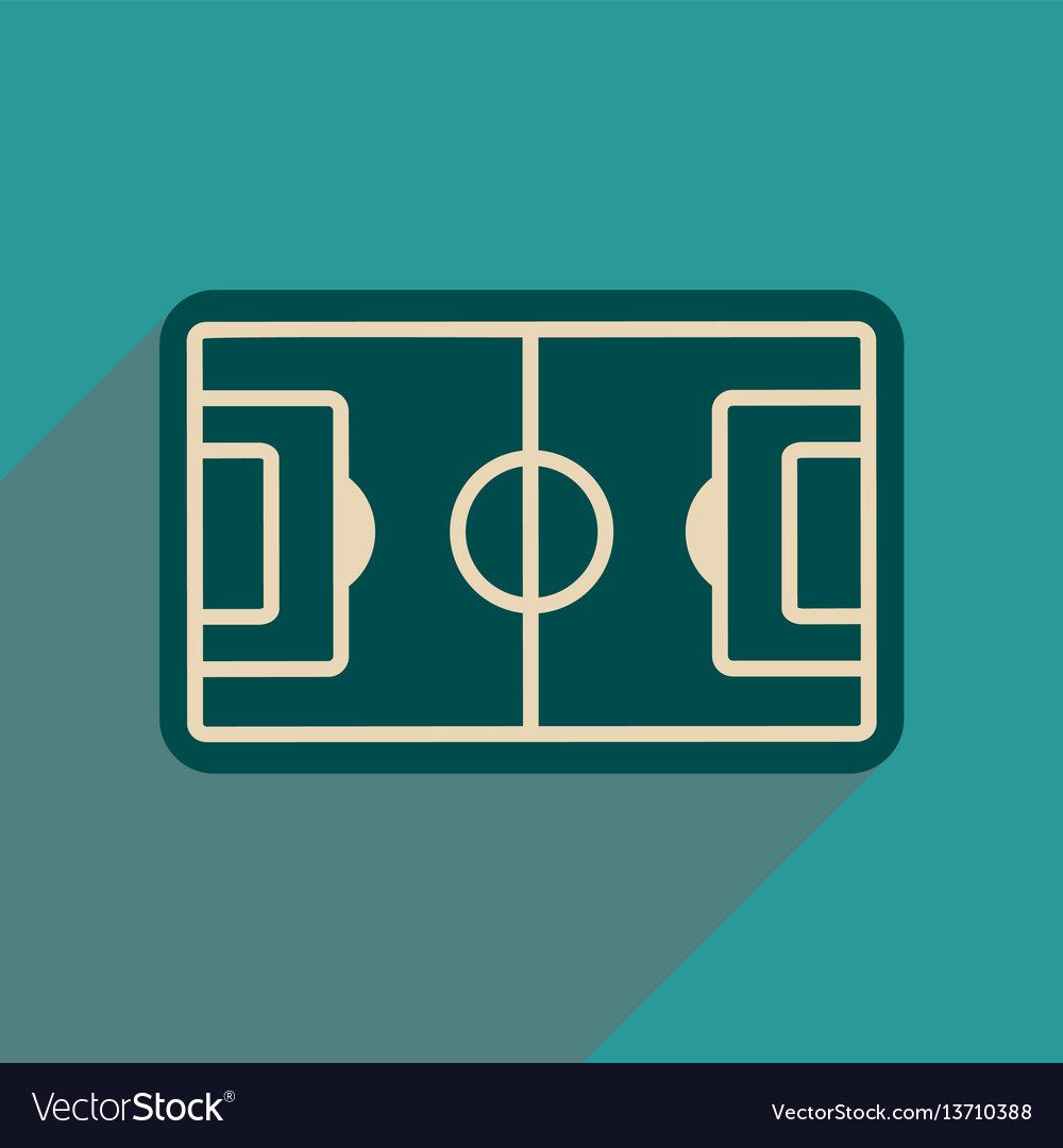 Flat web icon with long shadow football fiel Vector Image