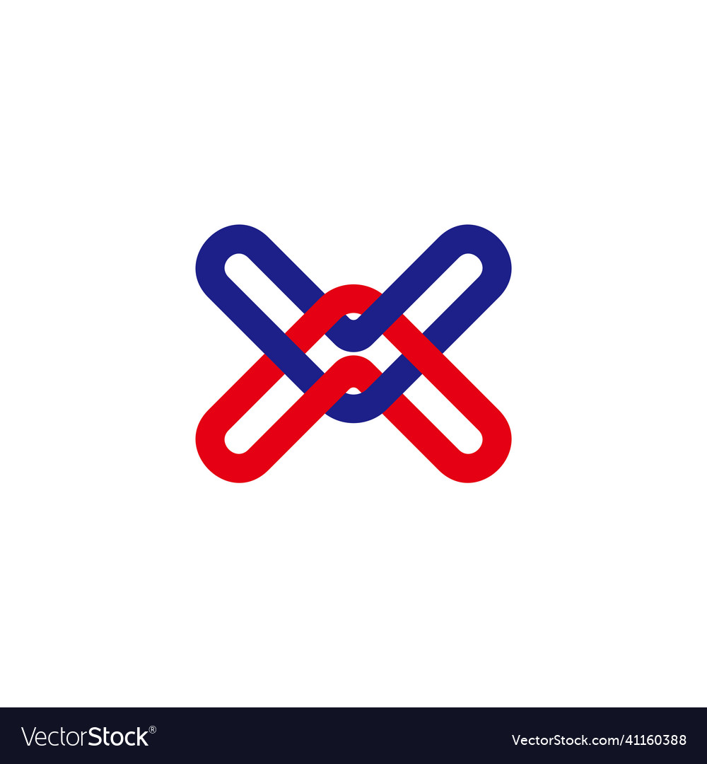 Linked arrows up overlapping lines colorful logo Vector Image