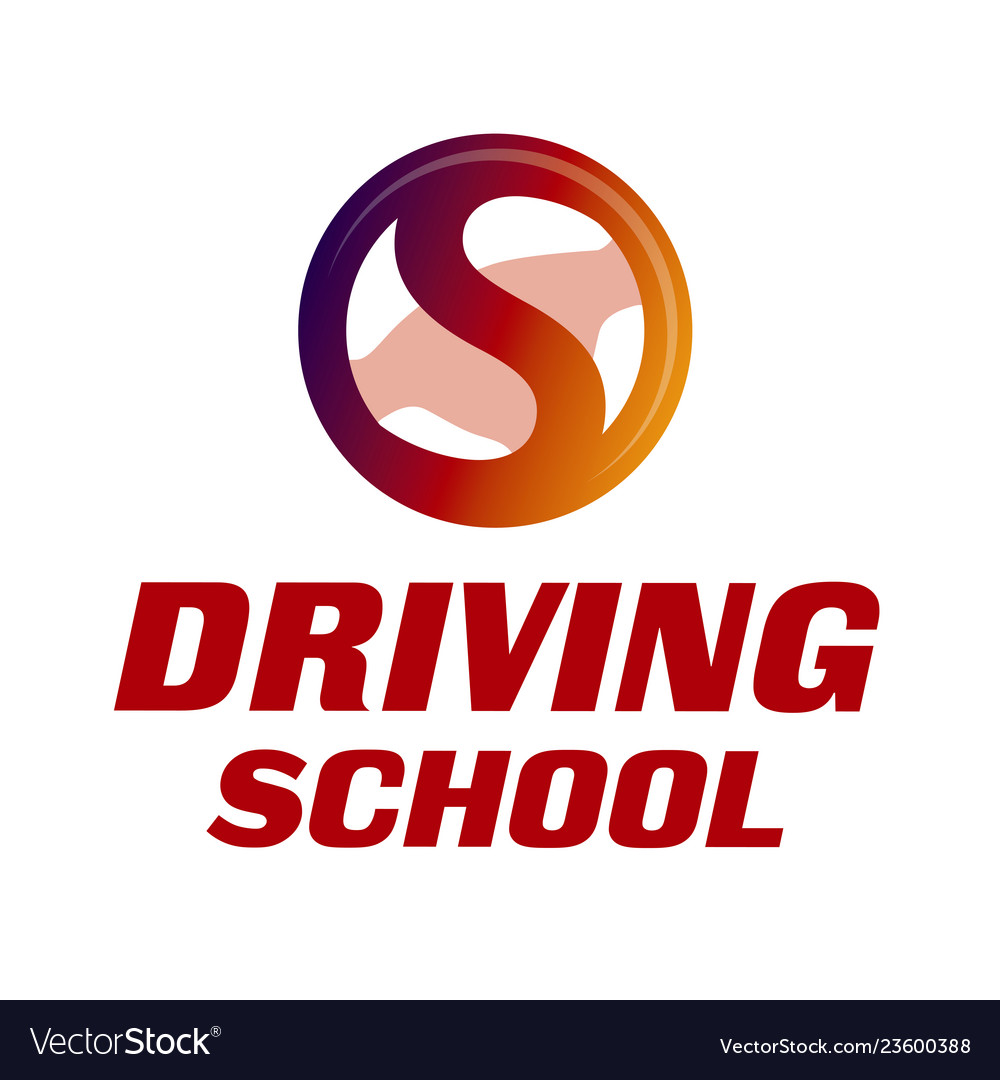 Logo on the theme of driving school car