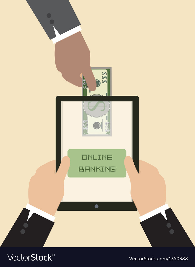 Online Banking Concept Send Money Via Smart Phone Vector Image Send Money Via Smart Phone Vector Image
