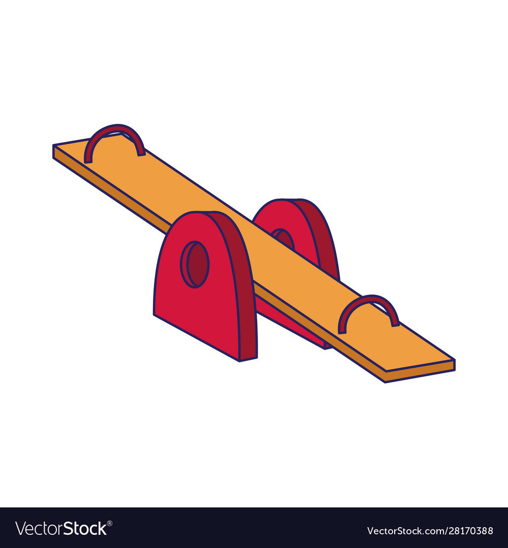 Playground seesaw icon image flat design Vector Image