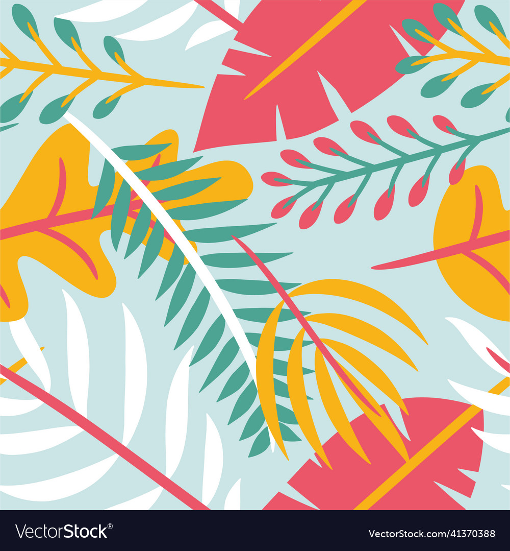 Tropical leaves botanical seamless pattern