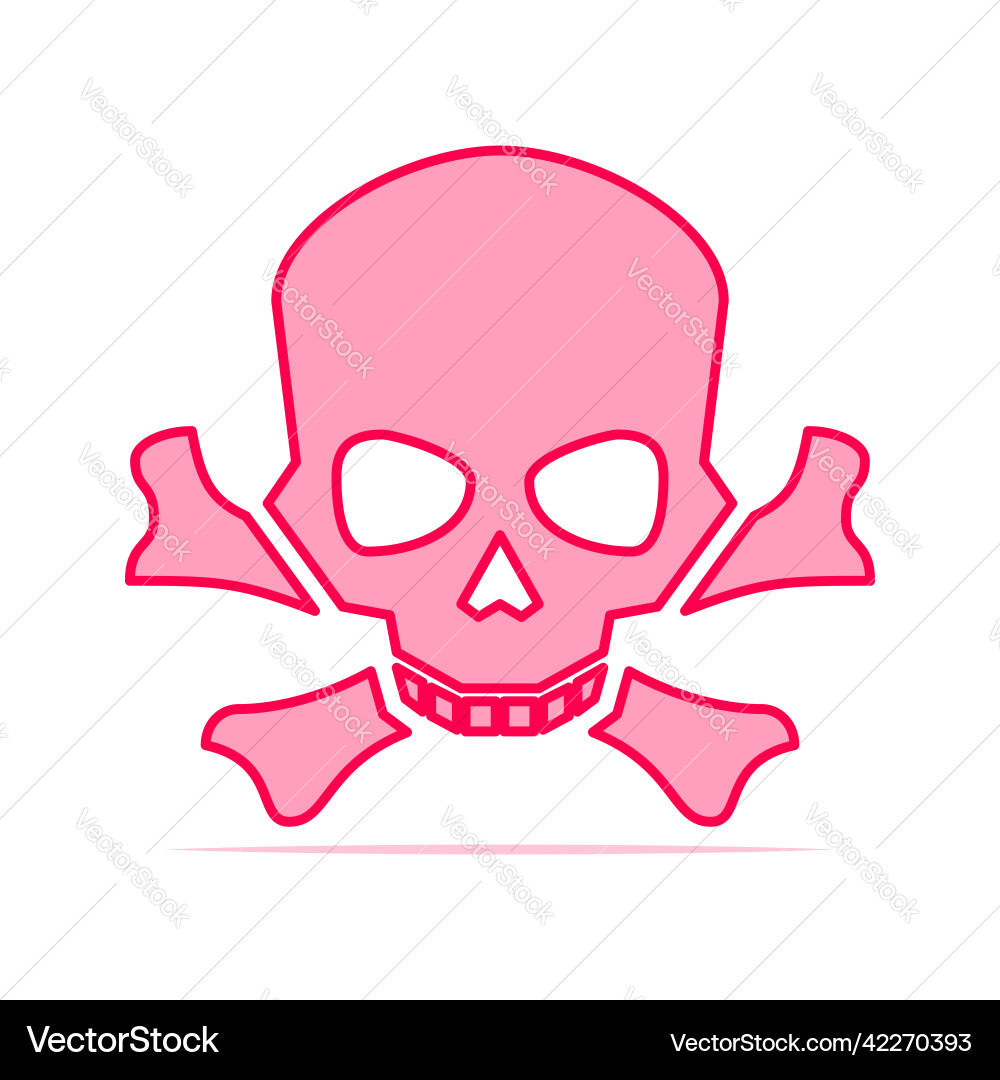 Colorful skull and crossbones isolated Royalty Free Vector