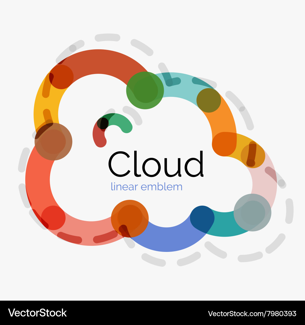 Flat design cloud icon background Royalty Free Vector Image