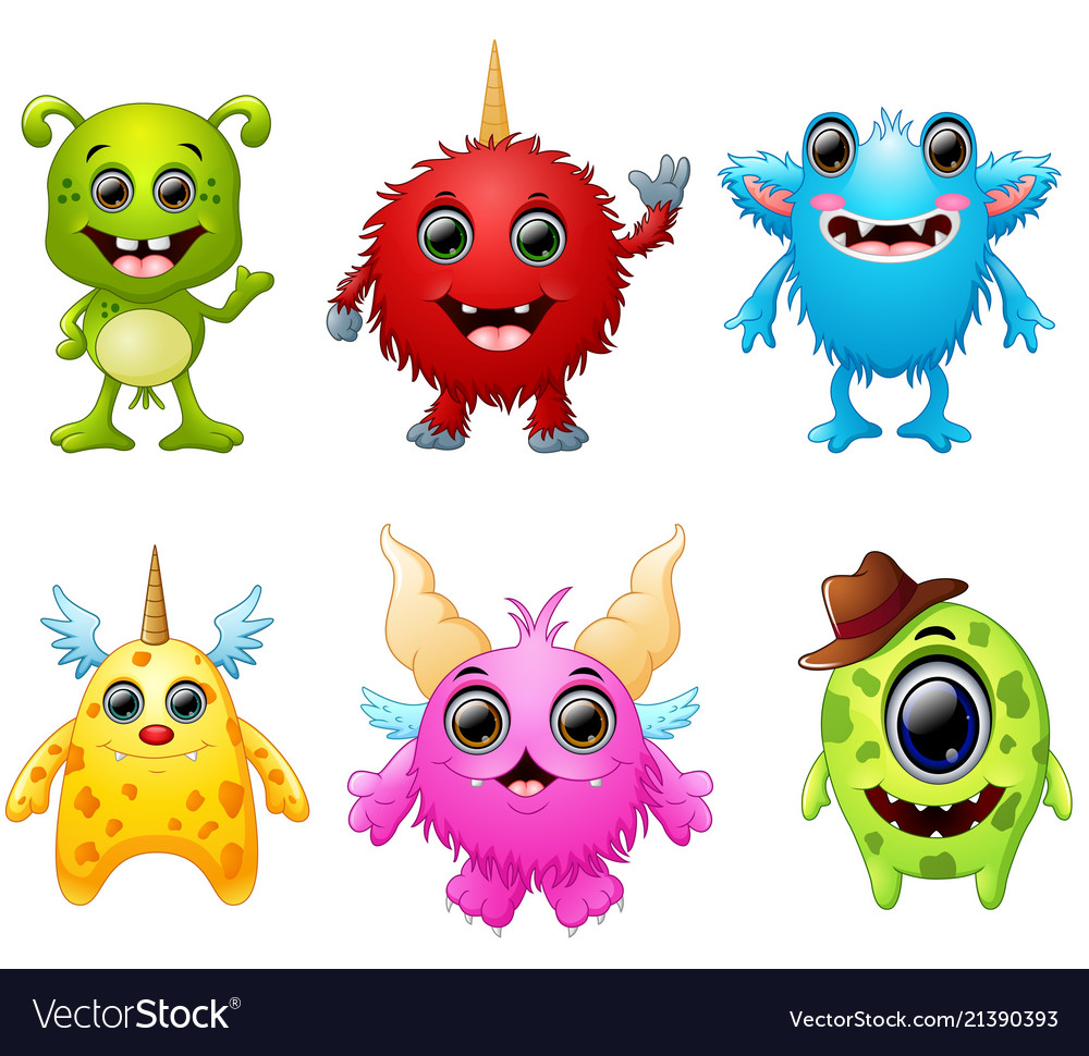 Halloween monster set collection Royalty Free Vector Image