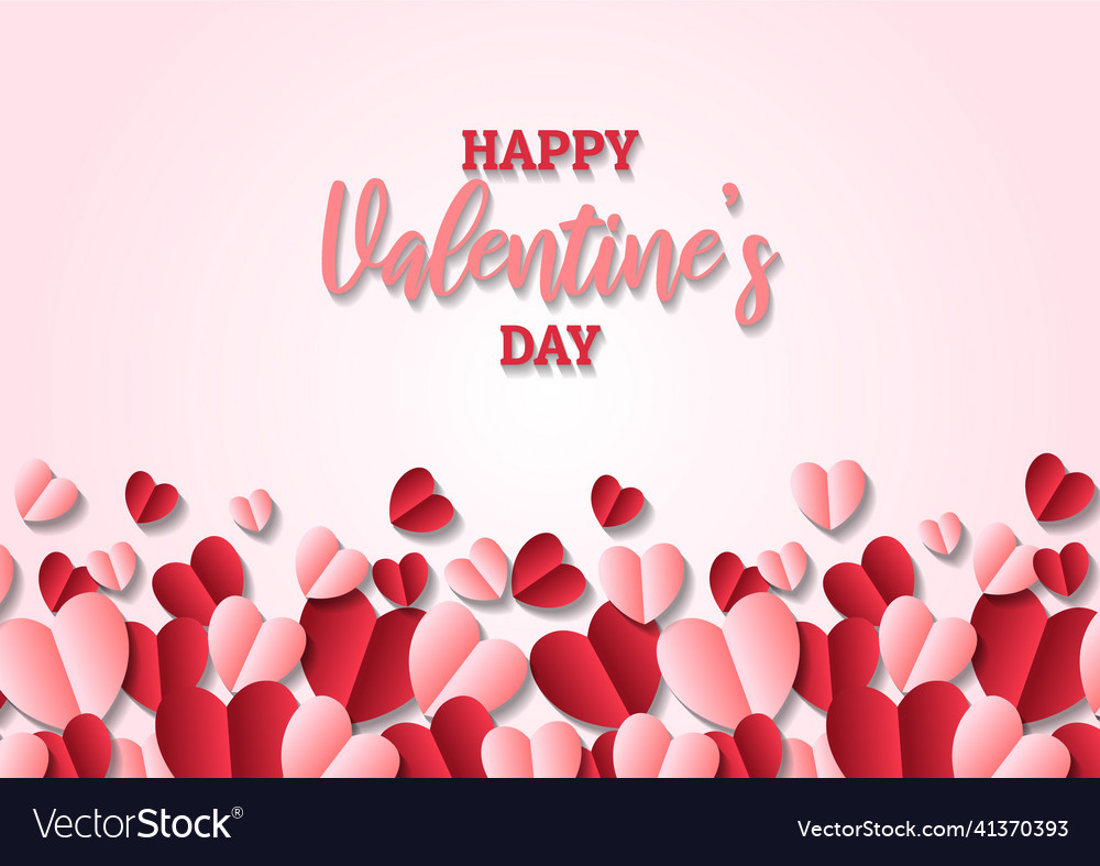 Happy valentines day heart frame background Vector Image