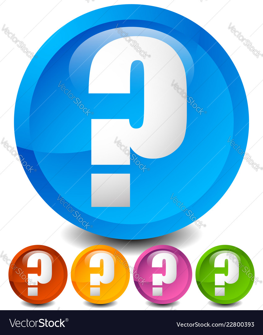 Icon with question mark in 5 color questions Vector Image