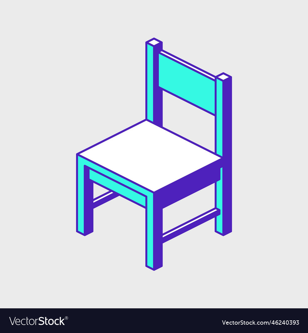 Wooden chair isometric Royalty Free Vector Image