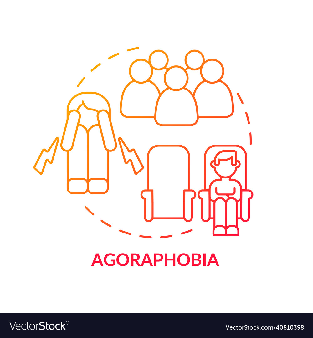 Agoraphobia red gradient concept icon