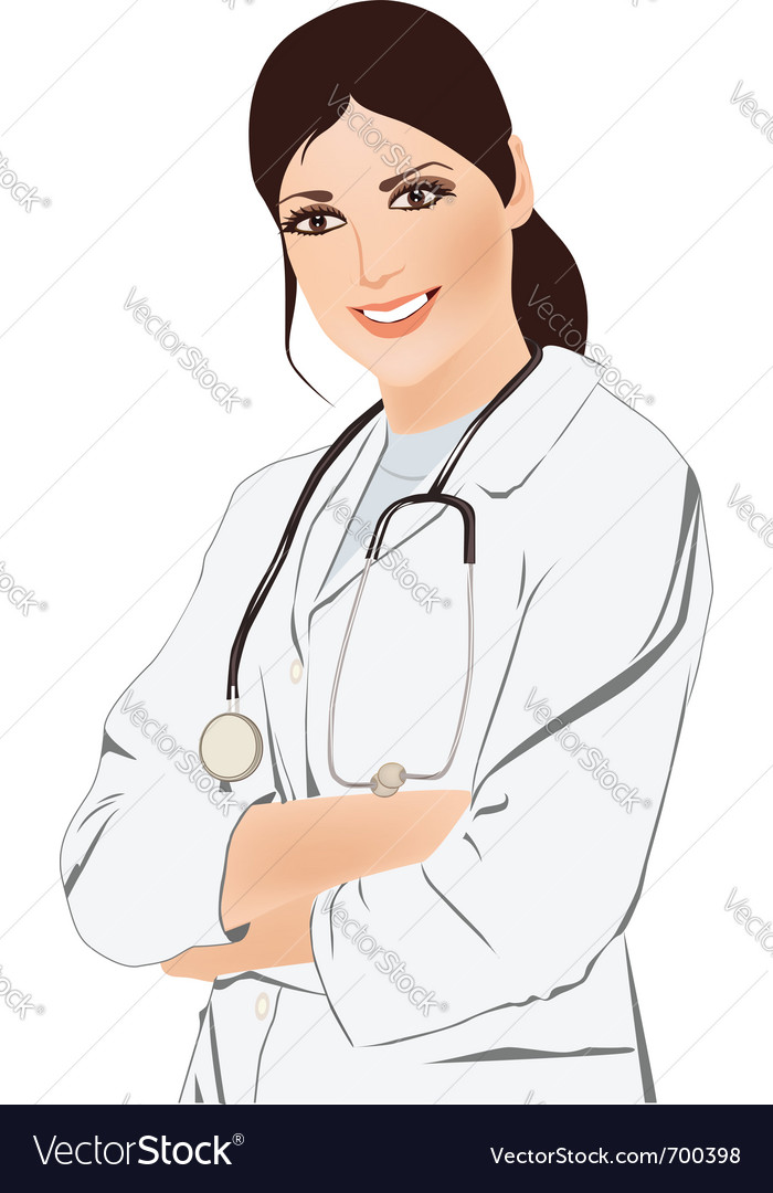 Beautiful young doctor Royalty Free Vector Image