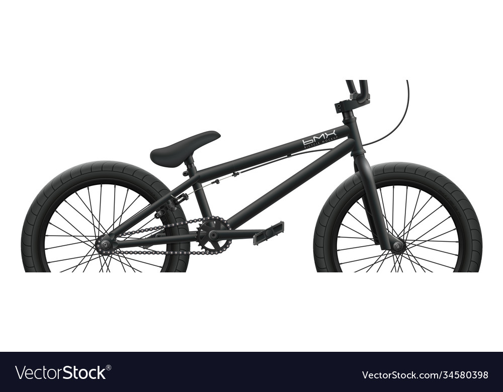 Download Black Bmx Bicycle Mockup Right Side Close Up Vector Image