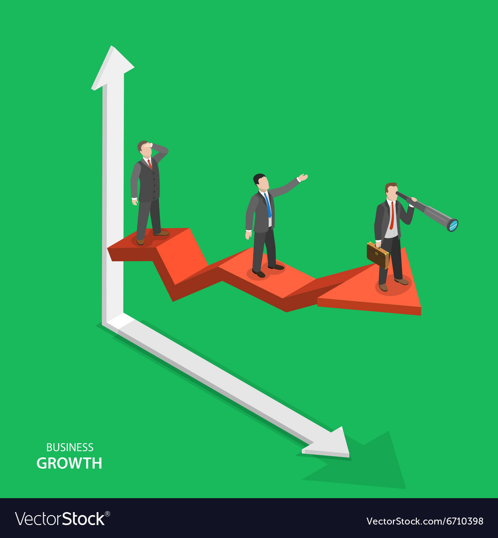 Business growth isometric concept Royalty Free Vector Image