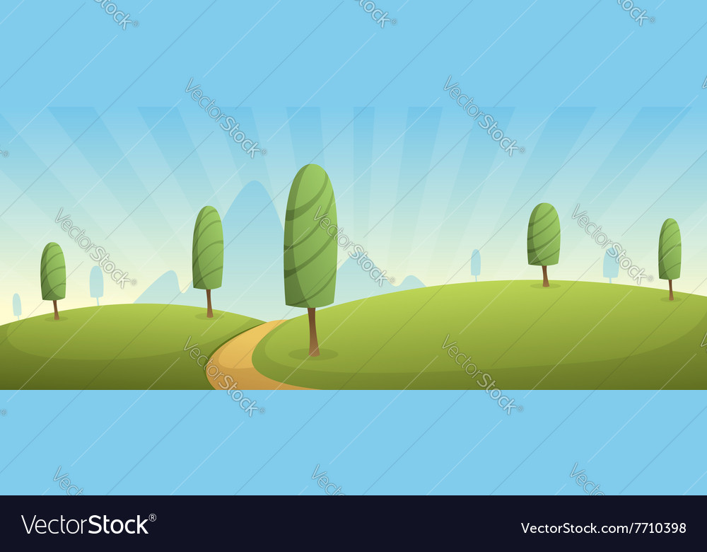 Cartoon landscape Royalty Free Vector Image - VectorStock